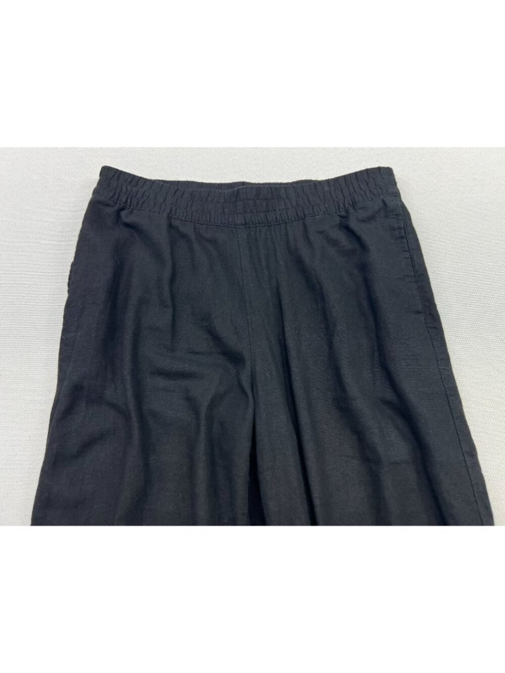 Old Navy Women's Linen High-Rise Straight Pull On Pants Size L Tall Black - Picture 5 of 10